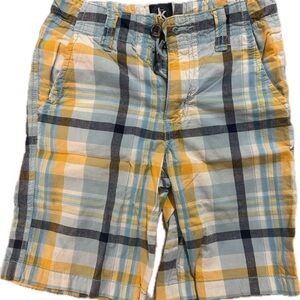 J. Khaki 👦🏻Children Adjustable Size Shorts 🩳🦋 Blue and Yellow Plaid Boy Shorts